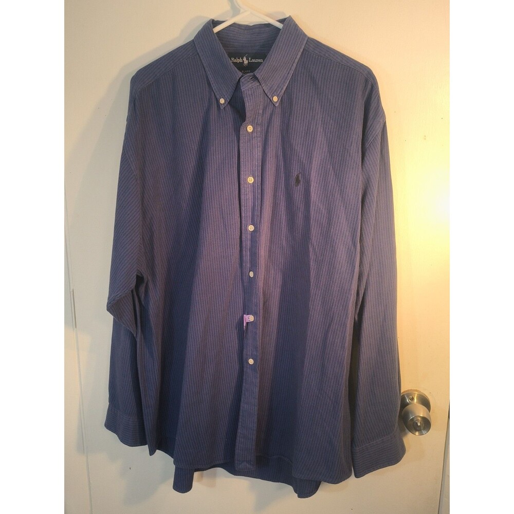 Vintage Ralph Lauren Blaire Shirt Mens XL Plaid Cotton Hong Kong Pony
